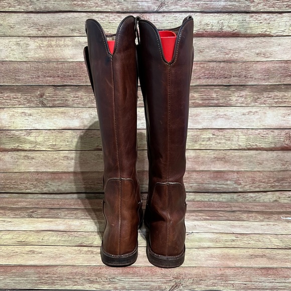 Frye Brown Leather Paige Tall Riding Boots - Picture 7 of 11